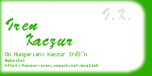 iren kaczur business card